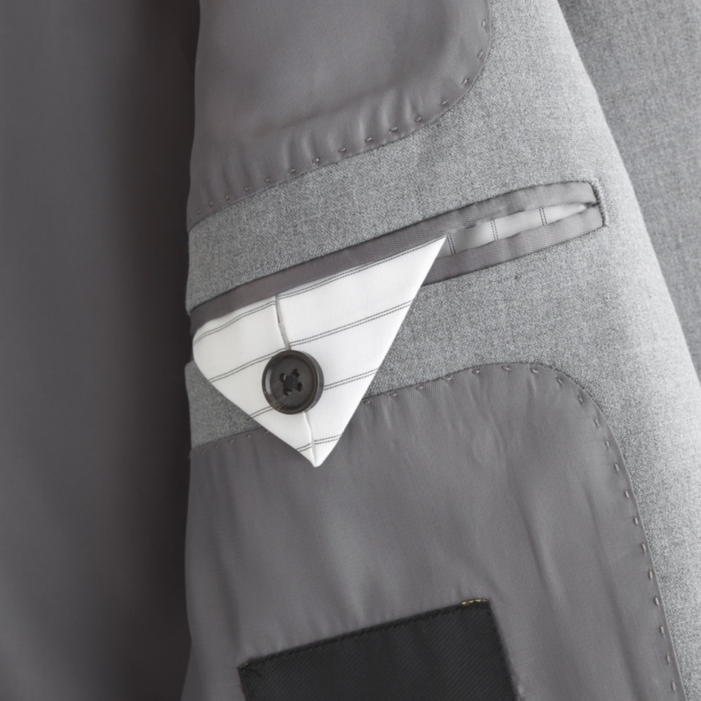 Men's Abercrombie A&F Collins Classic Blazer (Gray) - Picture 6 of 10